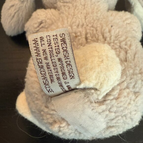 Bukowski Swedish Design 5" Mini Beanbag Bunny Rabbit Plush Beige Stuffed Animal - Picture 6 of 6